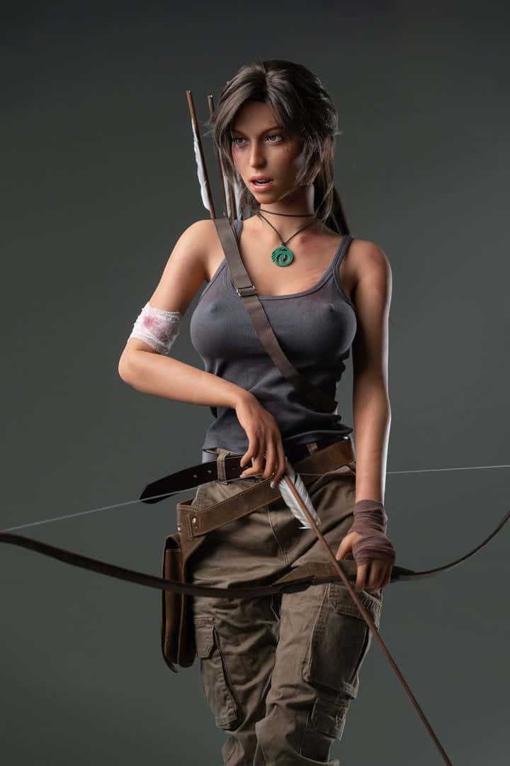 Lara Croft: Reseña de la muñeca sexual de silicona de anime de copa E de 166 cm - Muñeca de juego con cabeza ROS